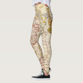 Antiek oude kaart geïnspireerd (6) leggings (Links)