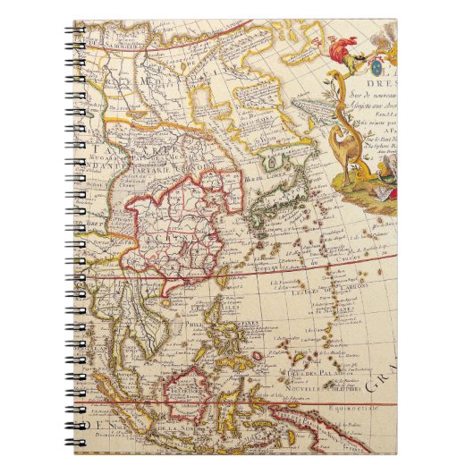 Antiek oude kaart geïnspireerd (6) notitieboek (Voorkant)