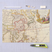 Antiek oude kaart geïnspireerd (6) tissuepapier (Craft)