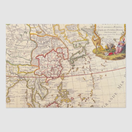 Antiek oude kaart geïnspireerd (6) tissuepapier (Voorkant)