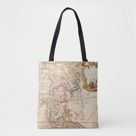 Antiek oude kaart geïnspireerd (6) tote bag (Voorkant)