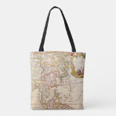Antiek oude kaart geïnspireerd (6) tote bag (Achterkant)