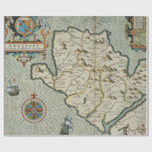 Antiek oude kaart geïnspireerd (7) cadeaupapier (Vlak)