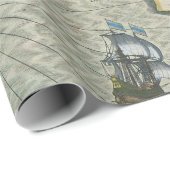 Antiek oude kaart geïnspireerd (7) cadeaupapier (Rol Hoek)