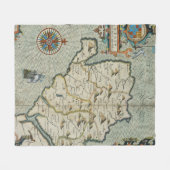 Antiek oude kaart geïnspireerd (7) fleece deken (Voorkant (Horizontaal))