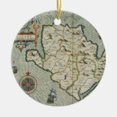 Antiek oude kaart geïnspireerd (7) keramisch ornament (Voorkant)