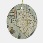 Antiek oude kaart geïnspireerd (7) keramisch ornament (Links)