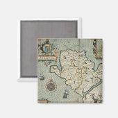 Antiek oude kaart geïnspireerd (7) magneet (Voorkant / Achterkant)