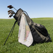 Antiek oude kaart geïnspireerd (8) golfhanddoek (Groen)