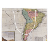 Antiek oude kaart geïnspireerd (8) groot cadeauzakje (Achterkant)