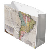 Antiek oude kaart geïnspireerd (8) groot cadeauzakje (Achterkant Gekanteld)