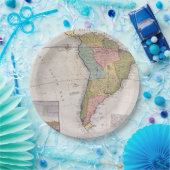 Antiek oude kaart geïnspireerd (8) papieren bordje (Feest)