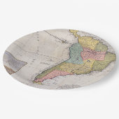 Antiek oude kaart geïnspireerd (8) papieren bordje (Gekanteld)