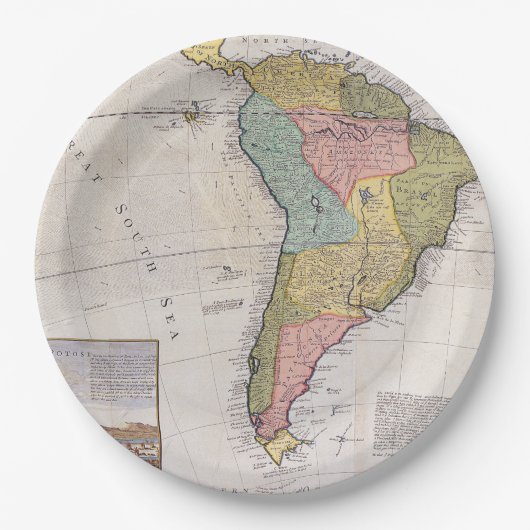 Antiek oude kaart geïnspireerd (8) papieren bordje (Voorkant)