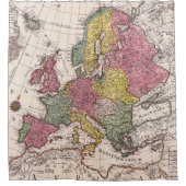 Antiek oude kaart geïnspireerd (9) douchegordijn (Voorkant)