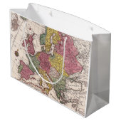 Antiek oude kaart geïnspireerd (9) groot cadeauzakje (Achterkant Gekanteld)