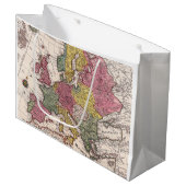 Antiek oude kaart geïnspireerd (9) groot cadeauzakje (Voorkant Gekanteld)