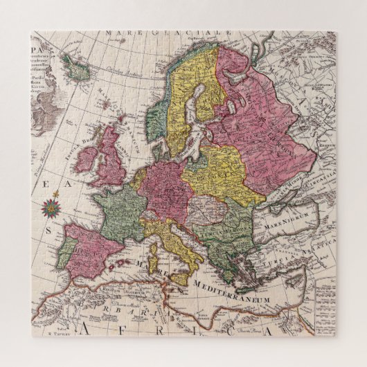 Antiek oude kaart geïnspireerd (9) legpuzzel (Verticaal)