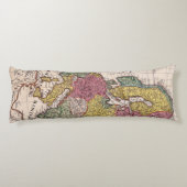 Antiek oude kaart geïnspireerd (9) lichaamskussen (Achterkant)