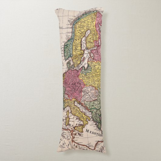 Antiek oude kaart geïnspireerd (9) lichaamskussen (Voorkant Verticaal)