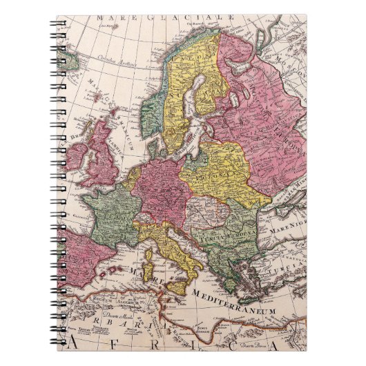 Antiek oude kaart geïnspireerd (9) notitieboek (Voorkant)