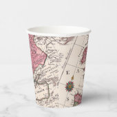 Antiek oude kaart geïnspireerd (9) papieren bekers (Rechts)