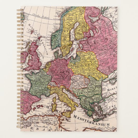 Antiek oude kaart geïnspireerd (9) planner (Voorkant)