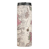 Antiek oude kaart geïnspireerd (9) thermosbeker (Achterkant)