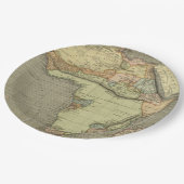 Antiek oude kaart geïnspireerd papieren bordje (Gekanteld)