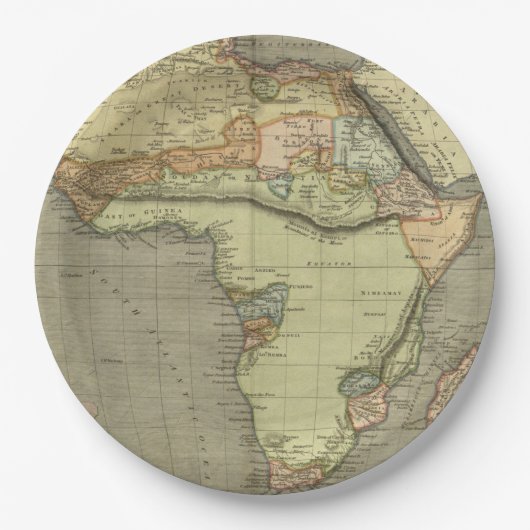 Antiek oude kaart geïnspireerd papieren bordje (Voorkant)