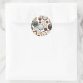 Antiek Oude Klokken Patroon Ronde Sticker (Tas)