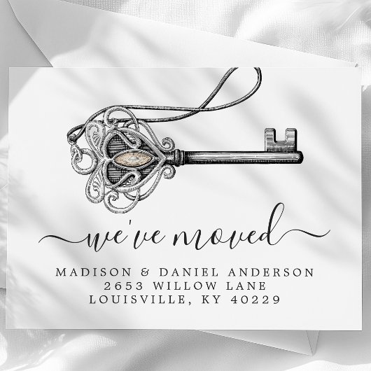  Antiek Oude Sleutel Nieuwe Thuisbeweging Aankondigingskaart