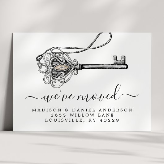  Antiek Oude Sleutel Nieuwe Thuisbeweging Aankondigingskaart