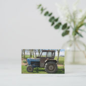 Antiek oude tractor Small Photo Card Visitekaartje (Staand voorkant)