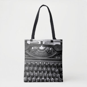 antiek oude typemachine gebruikt in correspondenti tote bag
