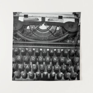 antiek oude typemachine gebruikt in correspondenti wandkleed