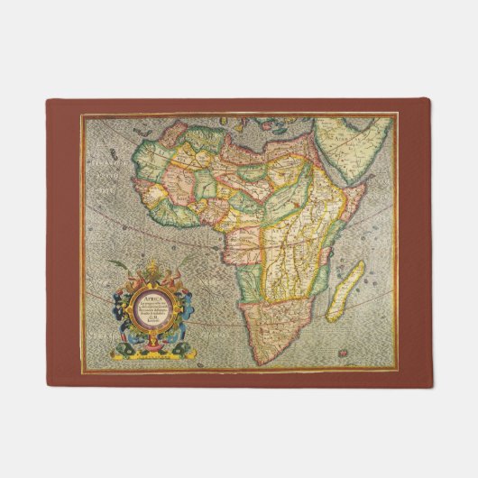 Antiek Oude Wereld Gerardus Mercator Kaart van Afr Deurmat (Voorkant)