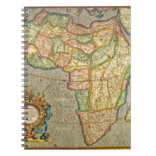 Antiek Oude Wereld Gerardus Mercator Kaart van Afr Notitieboek