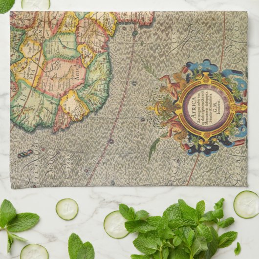 Antiek Oude Wereld Gerardus Mercator Kaart van Afr Theedoek (Gevouwen)