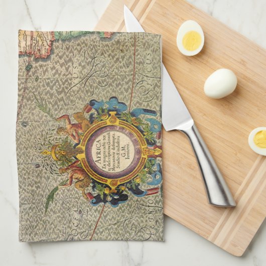 Antiek Oude Wereld Gerardus Mercator Kaart van Afr Theedoek (Quarter Fold)