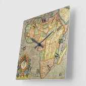 Antiek Oude Wereld Gerardus Mercator Kaart van Afr Vierkante Klok (Hoek)