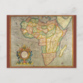 Antiek Oude Wereld Mercator Map of Africa, 1633 Briefkaart (Voorkant)