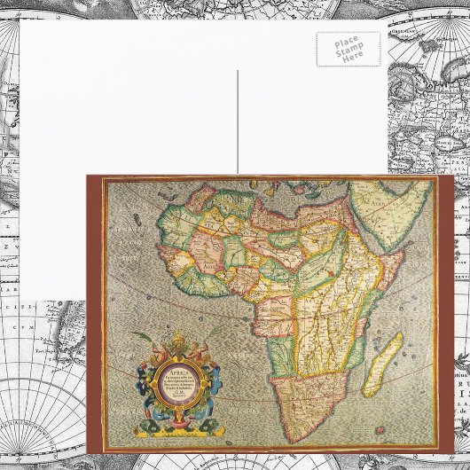 Antiek Oude Wereld Mercator Map of Africa, 1633 Briefkaart