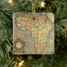 Antiek Oude Wereld Mercator Map of Africa, 1633 Keramisch Ornament