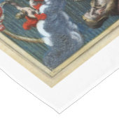 Antiek oude wereldkaart 1664 hersteld tafelkleed (Gekanteld)