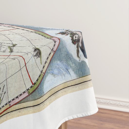 Antiek oude wereldkaart 1664 hersteld tafelkleed (Voorbeeld)