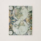 Antiek Oude Wereldkaart, 1666 door Pieter Goos Legpuzzel (Verticaal)