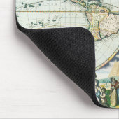 Antiek Oude Wereldkaart, 1666 door Pieter Goos Muismat (Hoek)