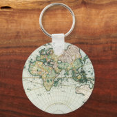 Antiek Oude Wereldkaart, 1666 door Pieter Goos Sleutelhanger (Voorkant)