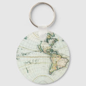 Antiek Oude Wereldkaart, 1666 door Pieter Goos Sleutelhanger (Achterkant)